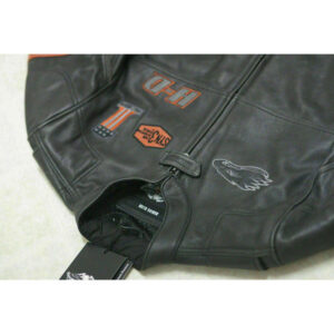 Harley Davidson Black Cowhide Leather Motorcycle Racer Jacket - Image 1