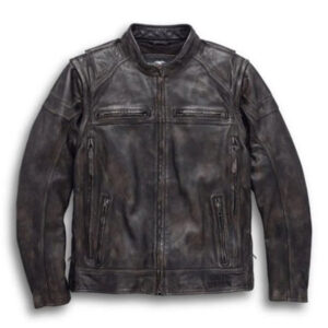 Harley Davidson Convertible 2 In 1 Cow Leather Jacket - Image 1