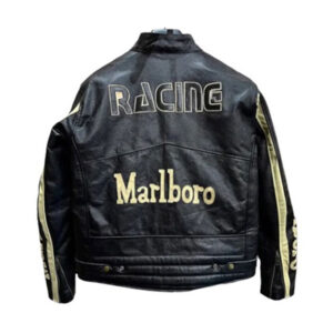 Marlboro Black Racing Leather Jacket - Image 2