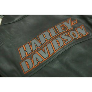 Harley Davidson Black Cowhide Leather Motorcycle Racer Jacket - Image 5