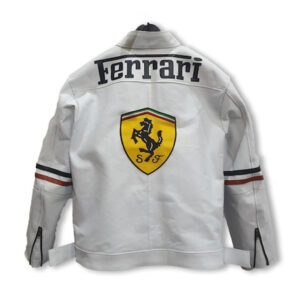 Ferrari F1 Motorbike Racing Cowhide Leather Jacket - Image 4