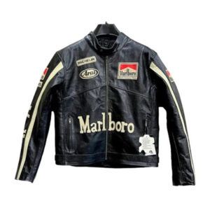 Marlboro Black Racing Leather Jacket - Image 1