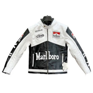 Marlboro Black & White Racing Leather Jacket - Image 1