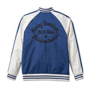 Harley Davidson Motorcycle Crew Bomber Letterman Jacket - Image 2