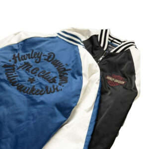 Harley Davidson Motorcycle Crew Bomber Letterman Jacket - Image 3