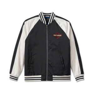 Harley Davidson Motorcycle Crew Bomber Letterman Jacket - Image 1