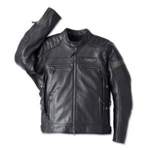 Harley Davidson Triple Vent System Motorcycle Riding Leather Jacket - Image 3