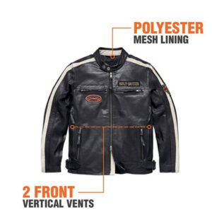 Harley Davidson Command Black Leather Motorcycle Jacket - Image 1