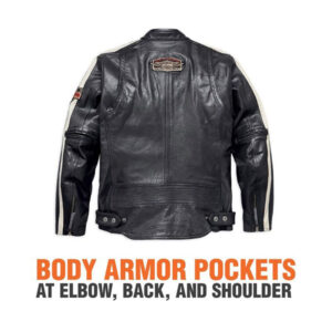 Harley Davidson Command Black Leather Motorcycle Jacket - Image 4