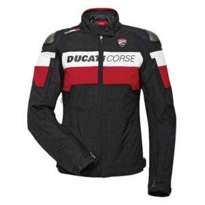 Red & Black Ducati Corse Cordura Textile Fabric Motorbike Racing Jacket - Image 1