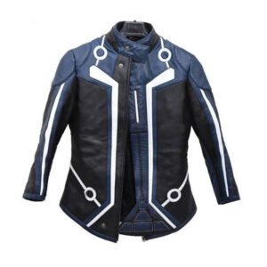 Halloween Costume Blue & Black Sam Flynn Leather Jacket - Image 1