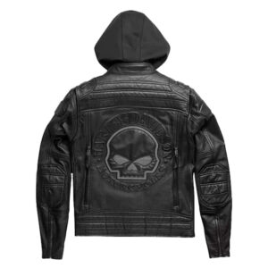 Reflective Skull HD Genuine Motorcycle Leather Jacket - Image 2