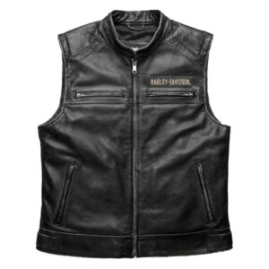 Passing Link Motorcycle Leather Vest - Image 1