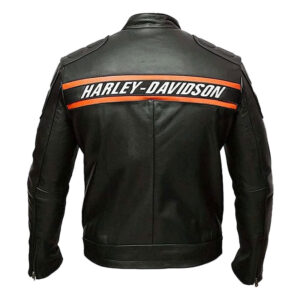 Black Harley Davidson Motorcycle Racing Jacket - Image 2