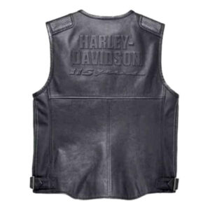 Black Harley Davidson Motorcycle Rider Vest - Image 2