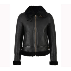 Women’s Warm and Stylish RAF B3 Aviator with sheepskin leather Jacket - Image 2