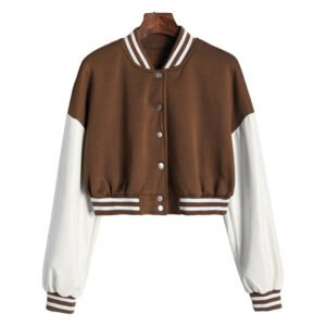 Letterman Crop Top Varsity Stylish Jacket - Image 1