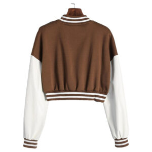 Letterman Crop Top Varsity Stylish Jacket - Image 2